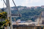 Il Ponte Morandi dopo il crollo visto da Est dettaglio