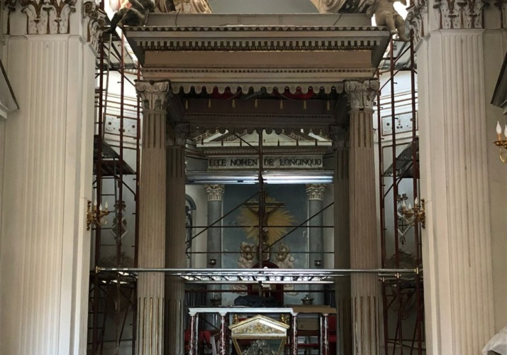 Baldacchino prima del restauro